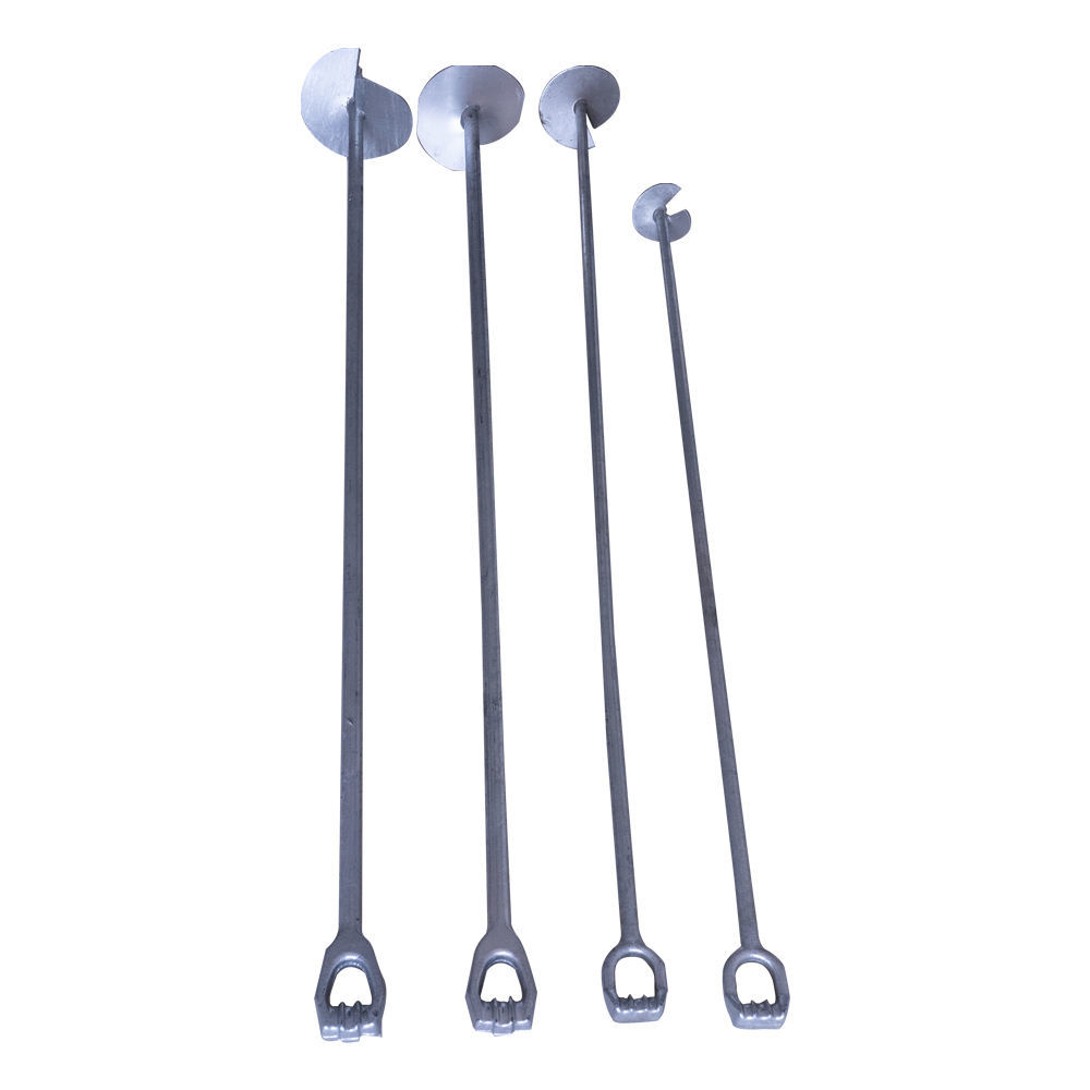 Overhead Pole And Line Hardware Galvanized Steel Wrenchles Screw Anchor Tiger Head Ground Anchor