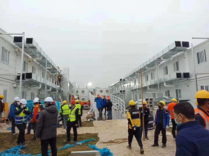 2020 Apoyo a Wuhan, Hospital Huoshen shan, Weichai en acción