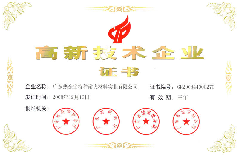 2010年高新技術(shù)企業(yè)證書