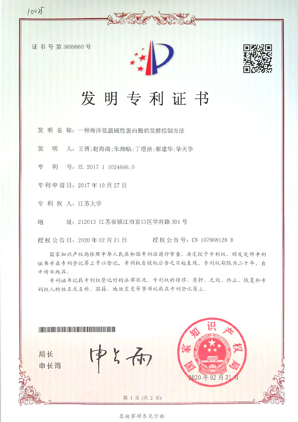 Patent certificate