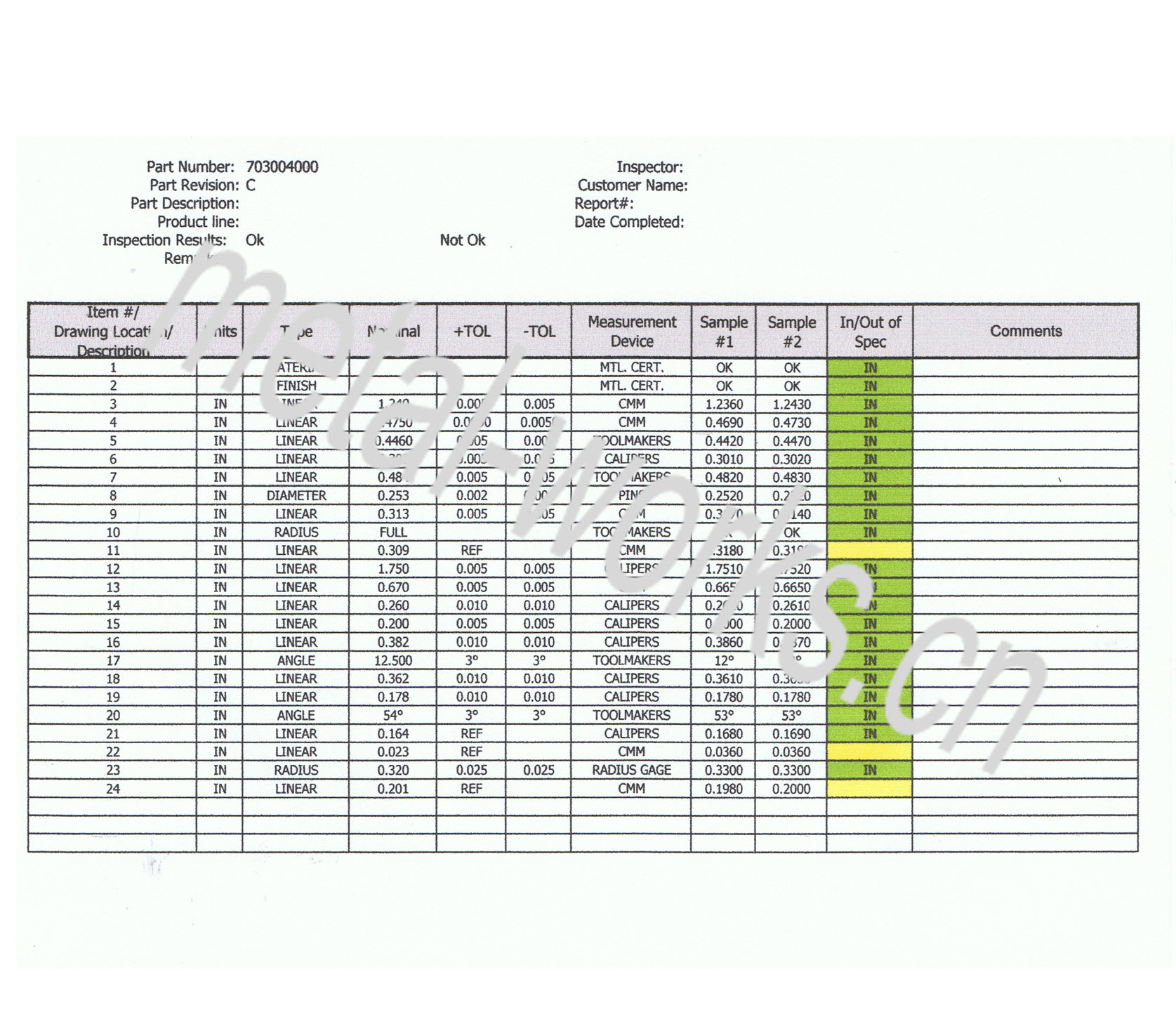 06-Dimensional Inspection Report 06-Dimensional Inspection Report