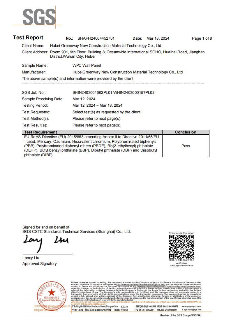 EN-ROSH Inspection report by SGS EN-ROSH Inspection report by SGS