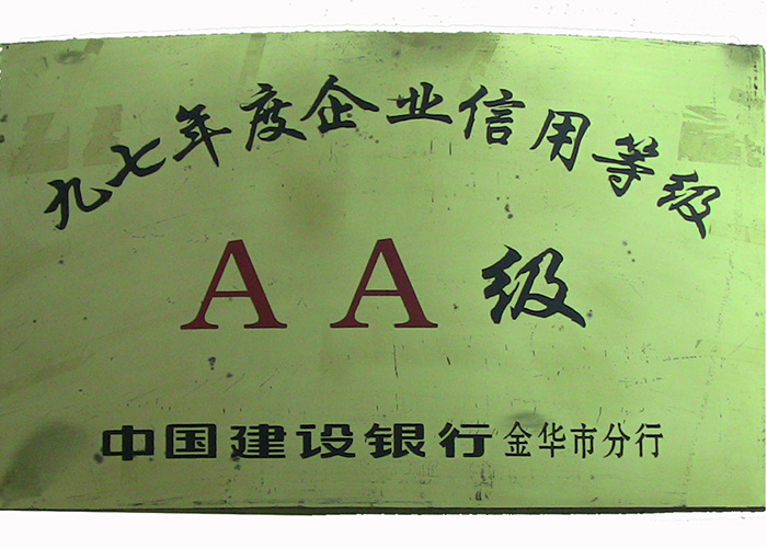 97年企业信用等级建行