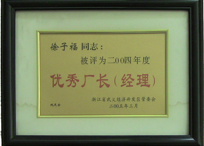 2004年优秀厂长经理