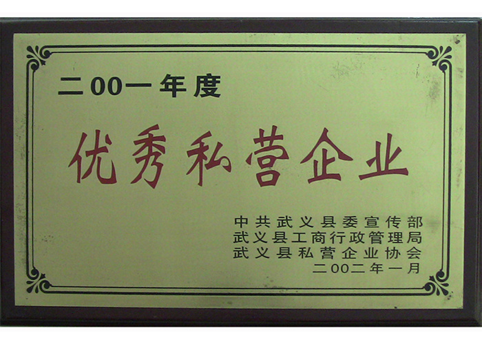 01年优秀私营企业