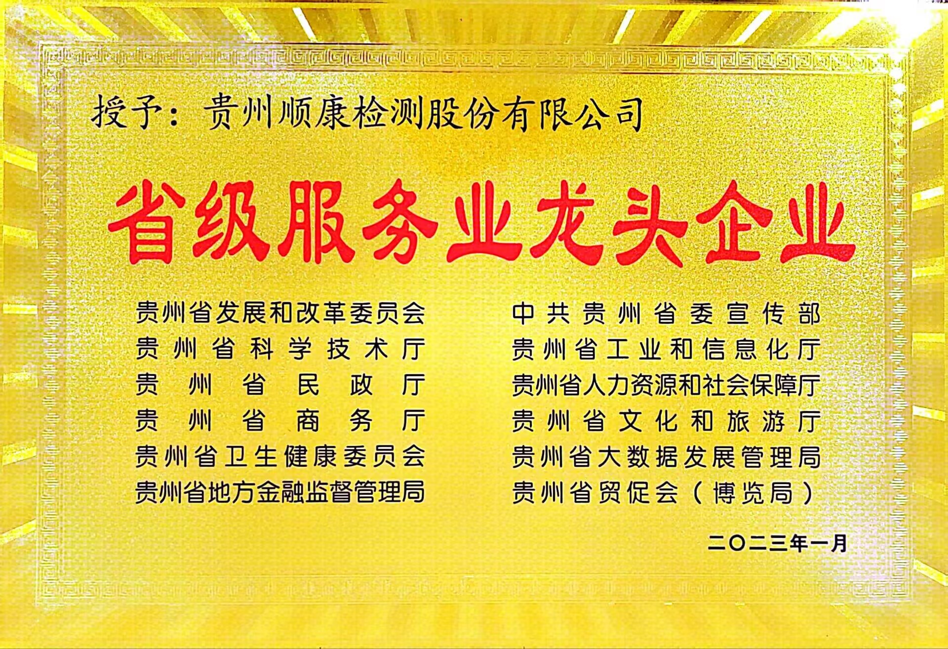 省級服務業龍頭企業稱號