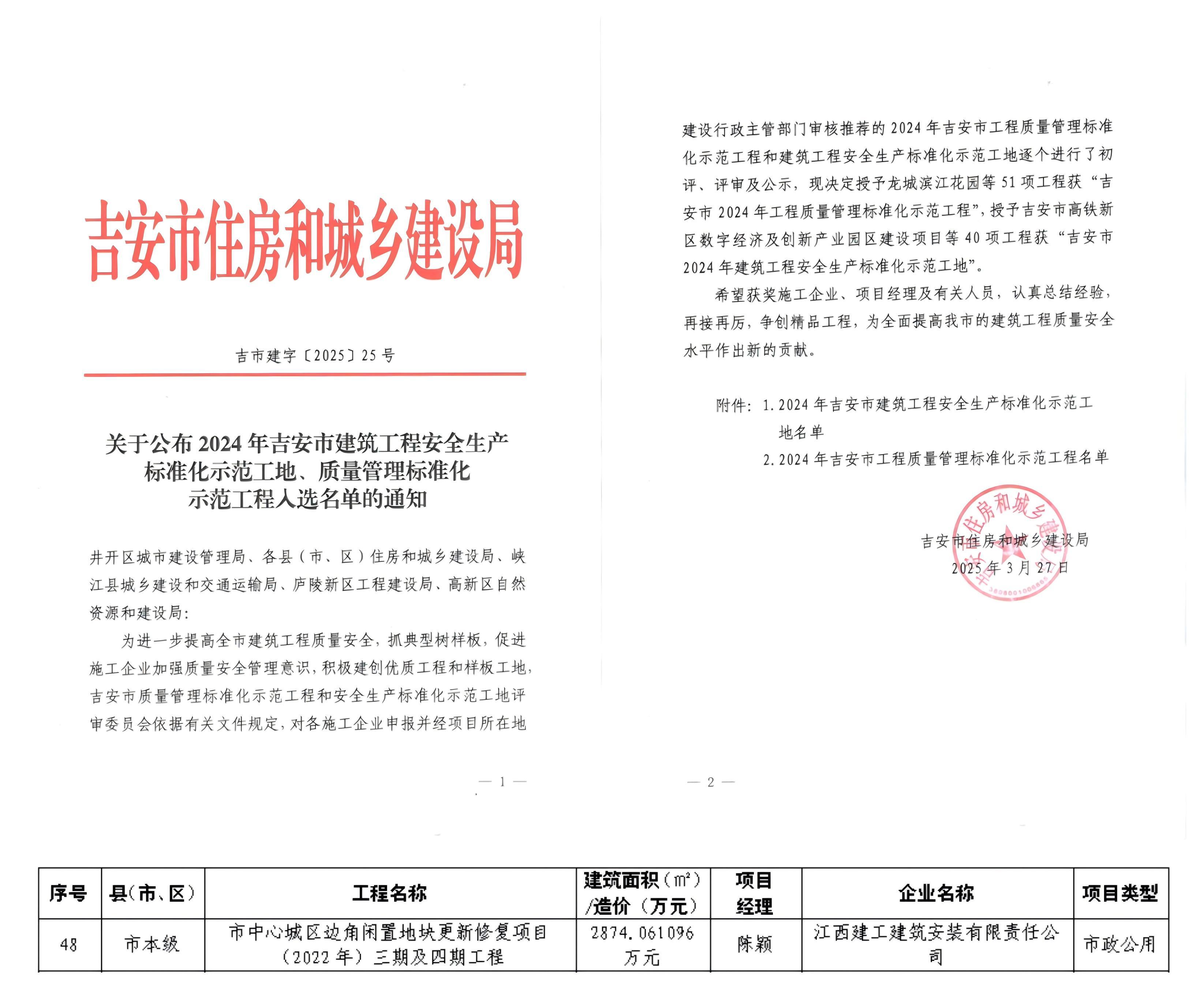 2024年吉安市質量管理標準化示范工程-市中心城區邊角閑置地塊更新修復項目(2022年)三期及四期工程 2024年吉安市質量管理標準化示范工程-市中心城區邊角閑置地塊更新修復項目(2022年)三期及四期工程