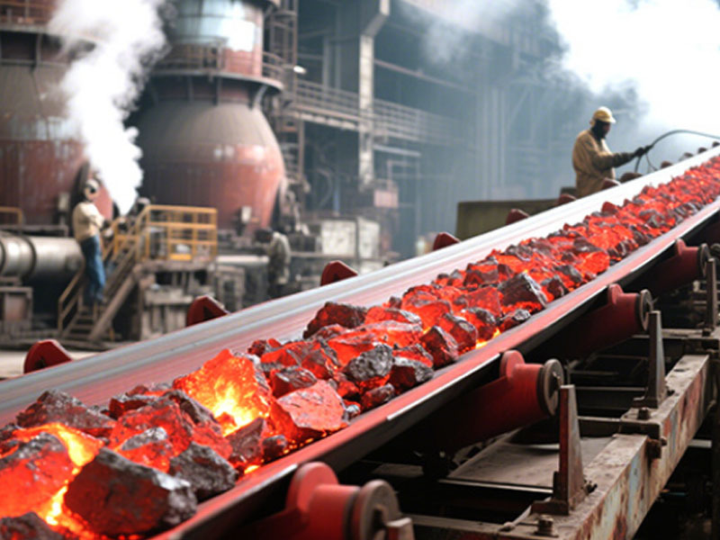 Heat-resistant (EP) polyester conveyor belt