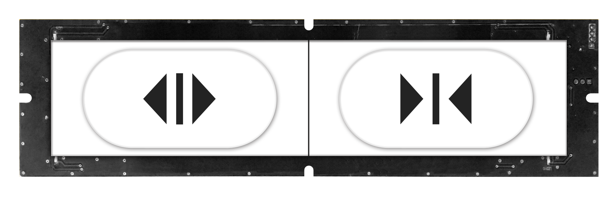 180° arc-shaped acrylic touch button (dual key) 180° arc-shaped acrylic touch button (dual key)
