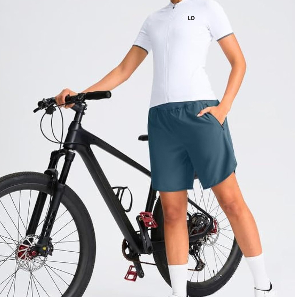 Shorts de ciclismo para mujer con acolchado 4D y bolsillos con cremallera, cintura alta