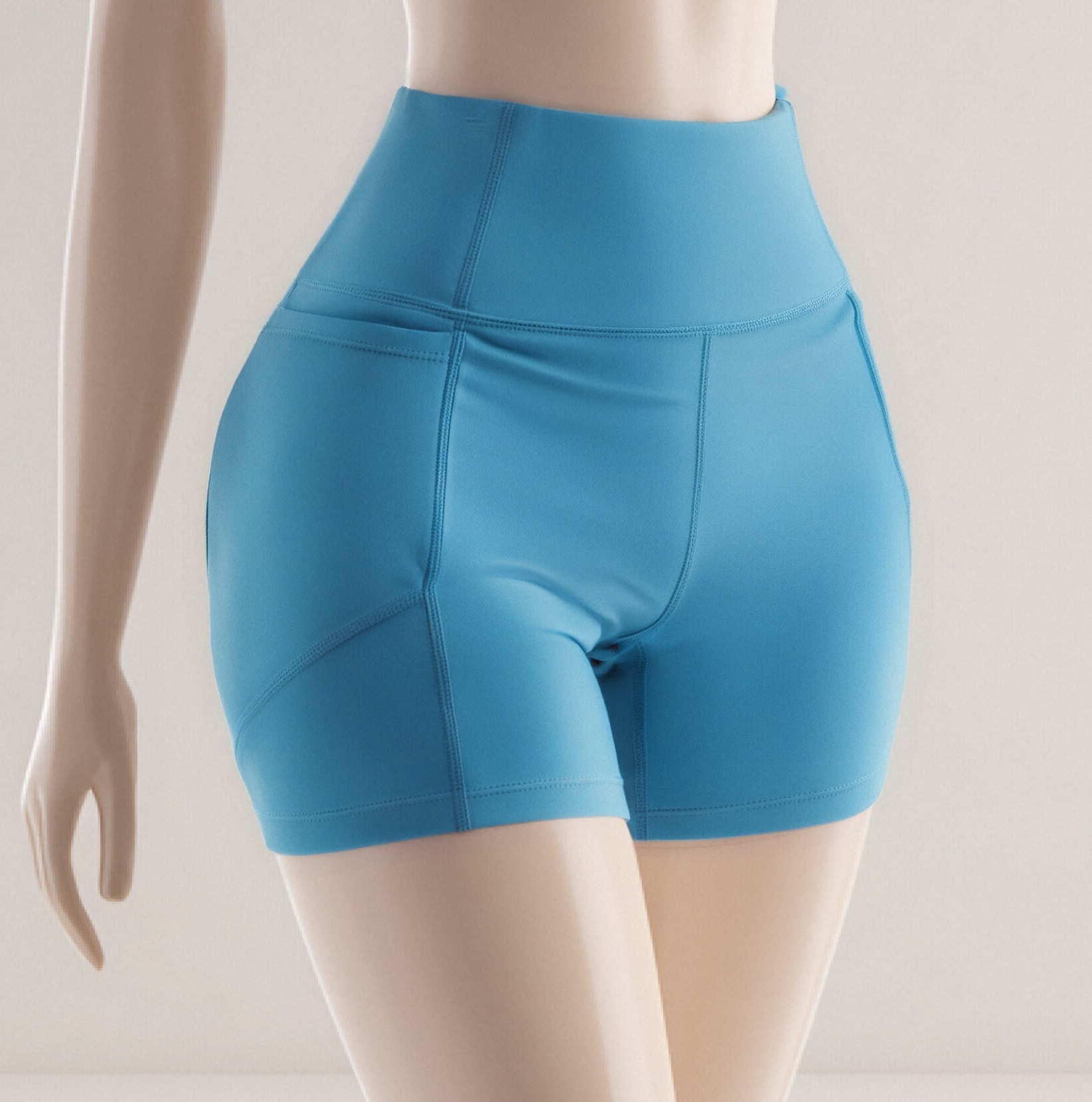 Women's Athletic Shorts with Pockets - High Waisted Workout Spandex Tummy Control Gym Running Yoga Shorts