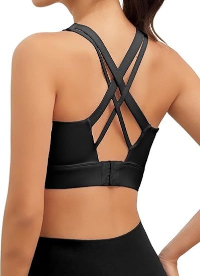 Sports Bra for Women-High Impact Criss Cross Back, Full Support for Large Bust Yoga Bra