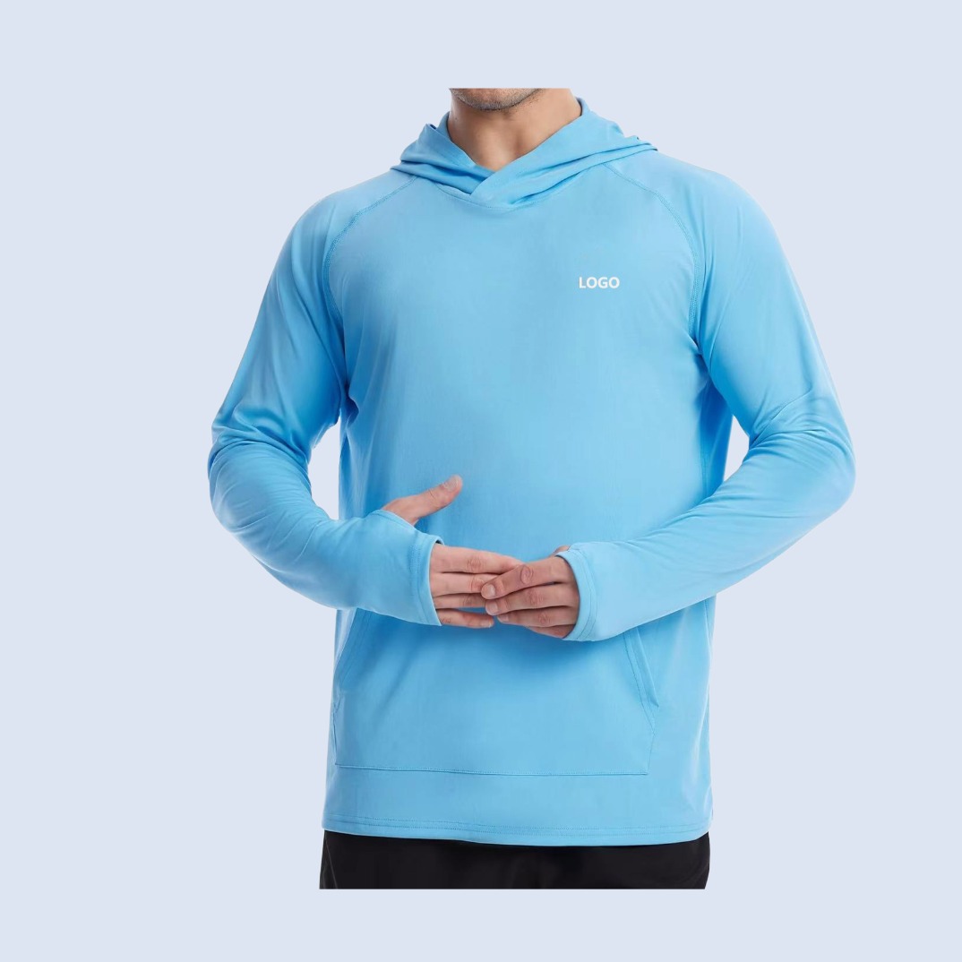 UPF 50+ Hoodie Shirts For Men, UV Protection Fishing Shirt with Pocket
