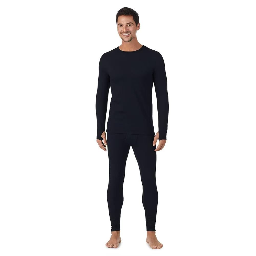 Conjunto de ropa interior térmica para hombre Forro polar pesado Capa base suave Parte superior e inferior