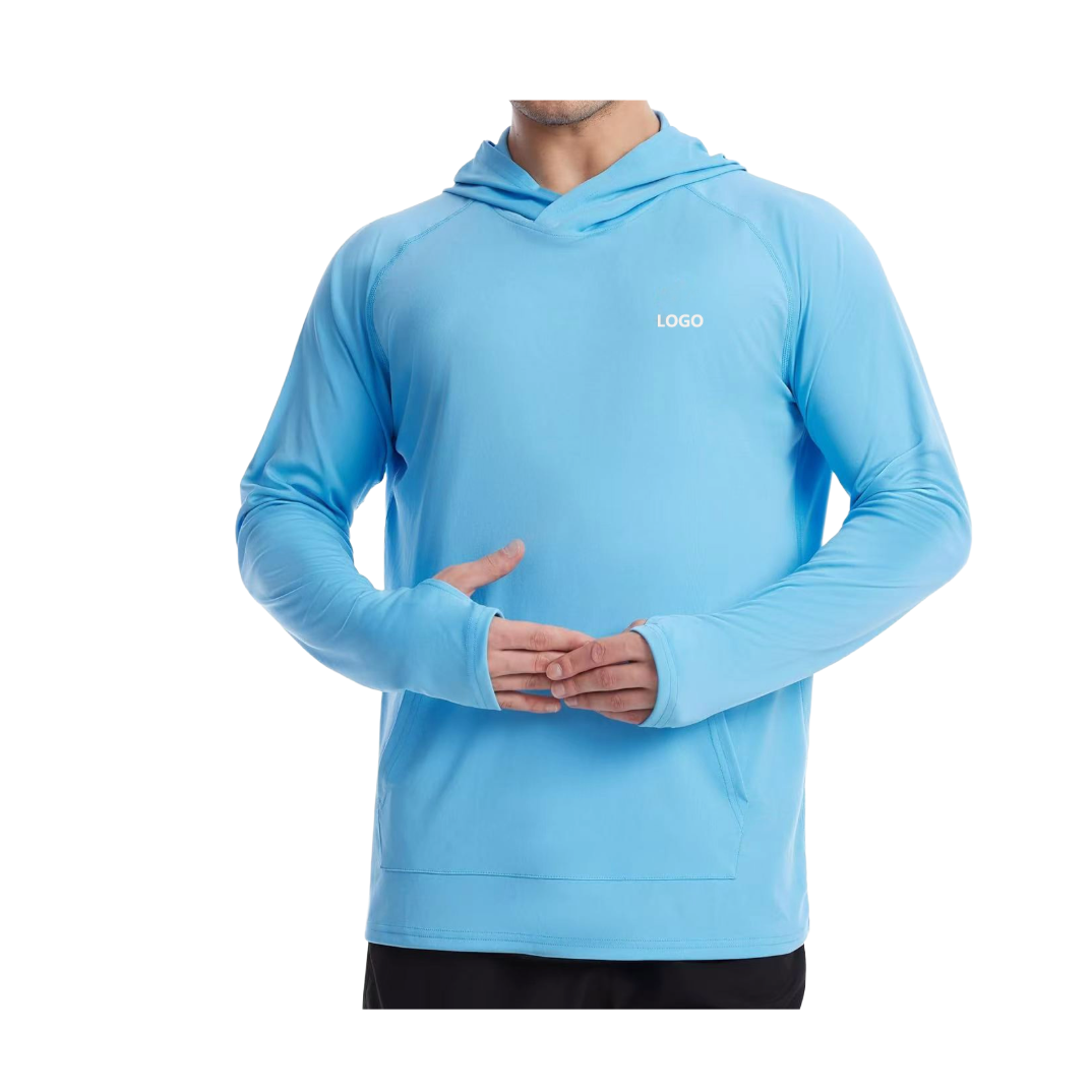 UPF 50+ Hoodie Shirts For Men, UV Protection Fishing Shirt with Pocket