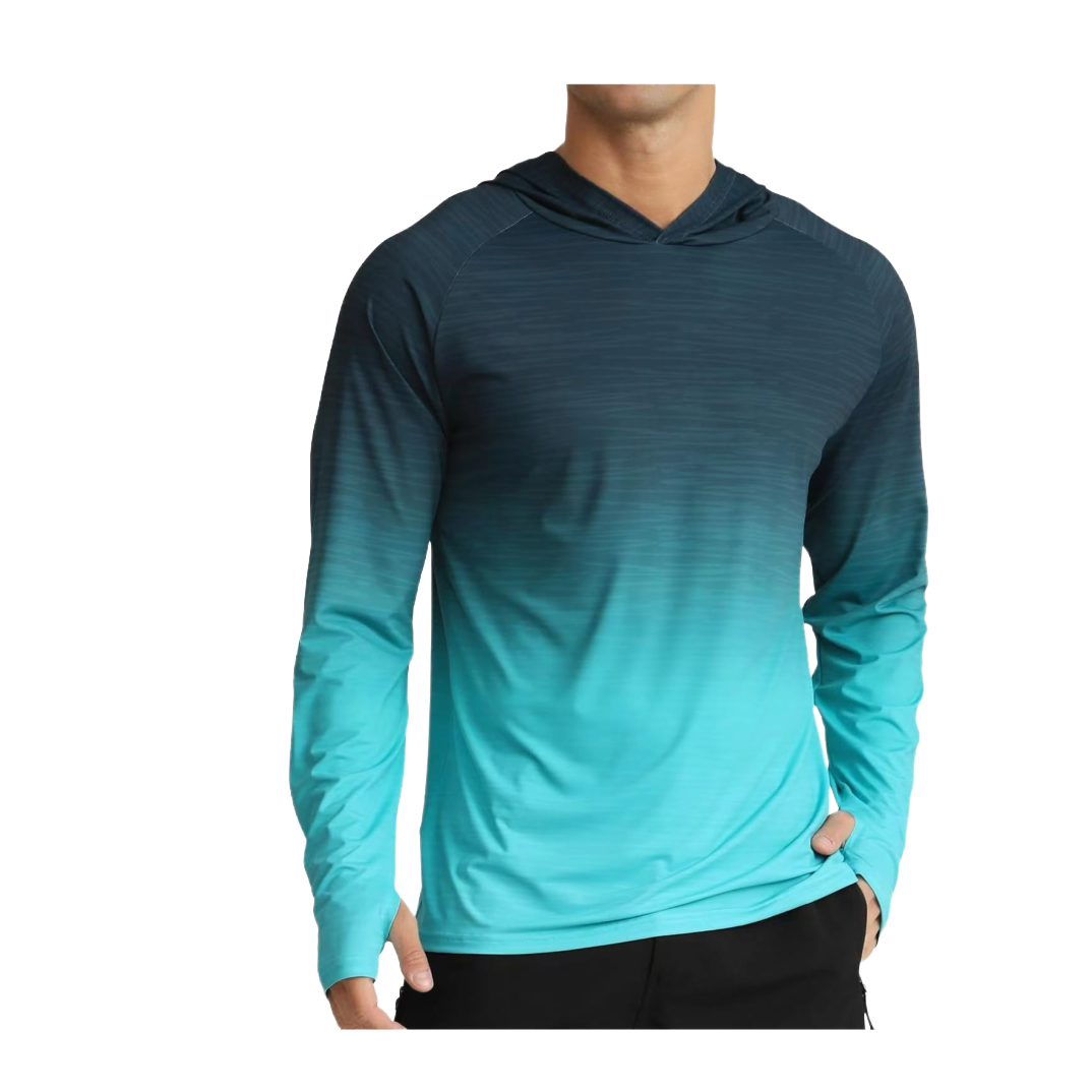 UPF 50+ Sun Protection Long Sleeve Hoodie Shirts UV Outdoor Fishing Shirts For Men