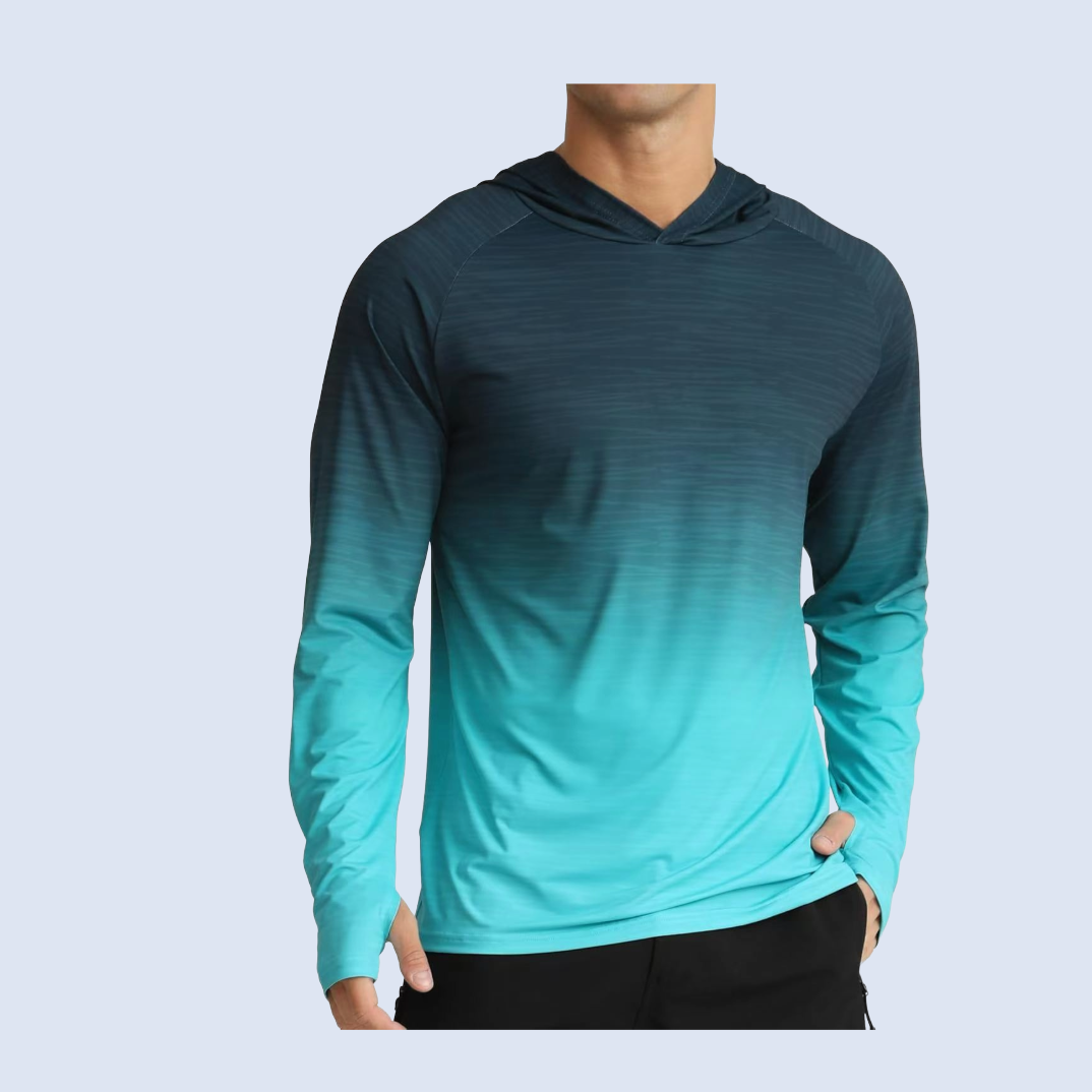 UPF 50+ Sun Protection Long Sleeve Hoodie Shirts UV Outdoor Fishing Shirts For Men