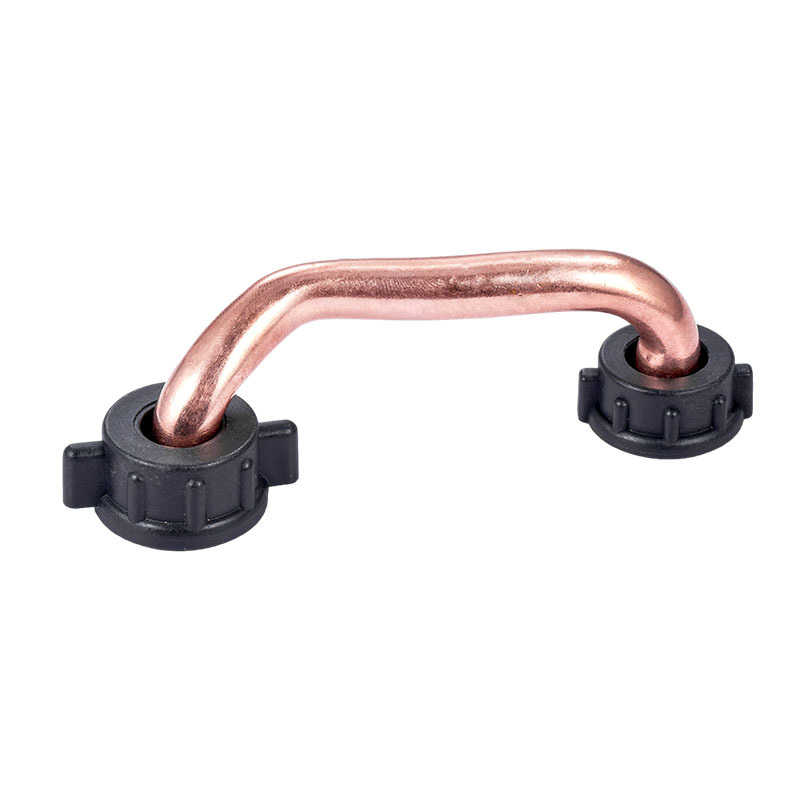 Copper bent pipe with plastic screw cap