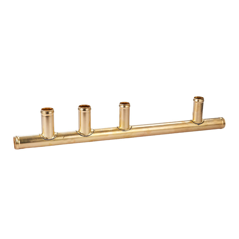 Four-way, two-opening brass water distributor
