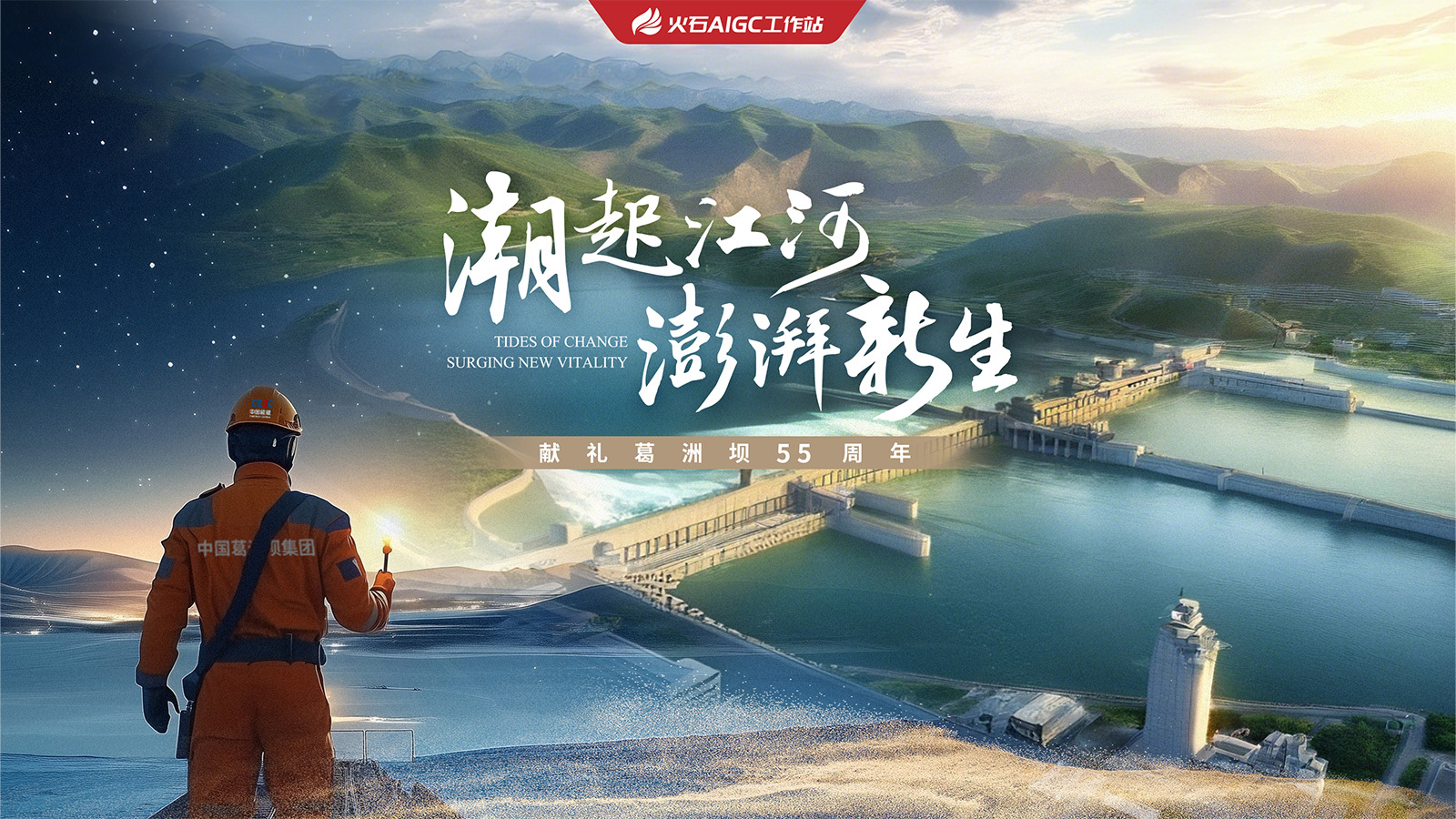 AIGC創(chuàng)意視頻《潮起江河 澎湃新生》