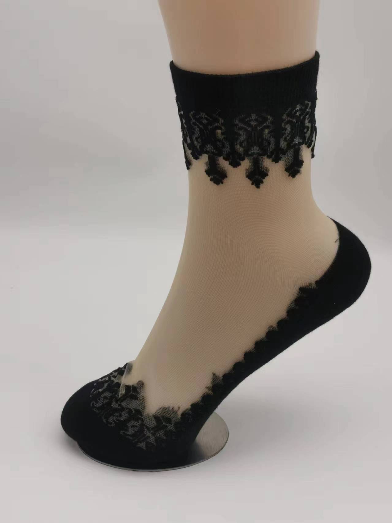 Women's socks-cotton bottom crystal silk(Item No.001)