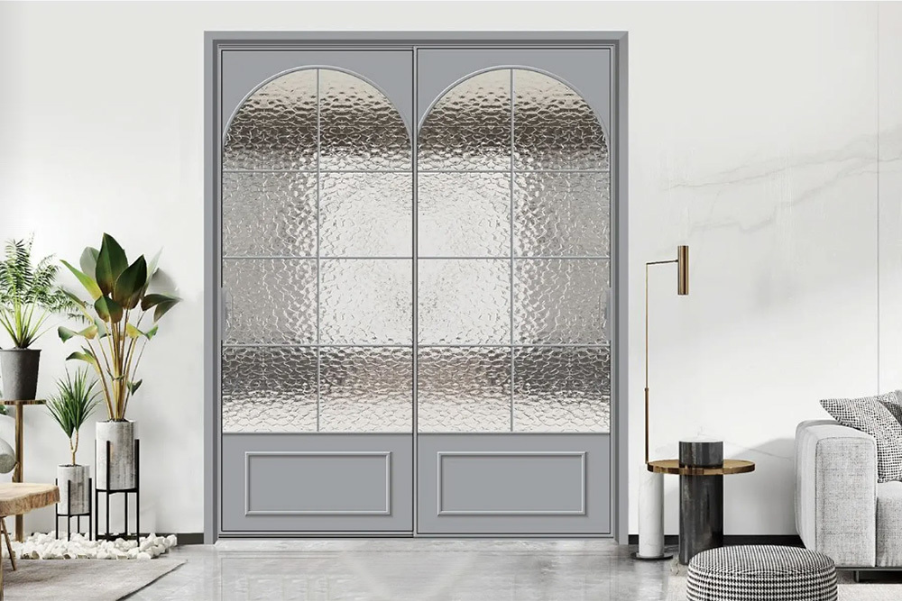 Glass Door  R-0801 Porcelain beauty silver gray
