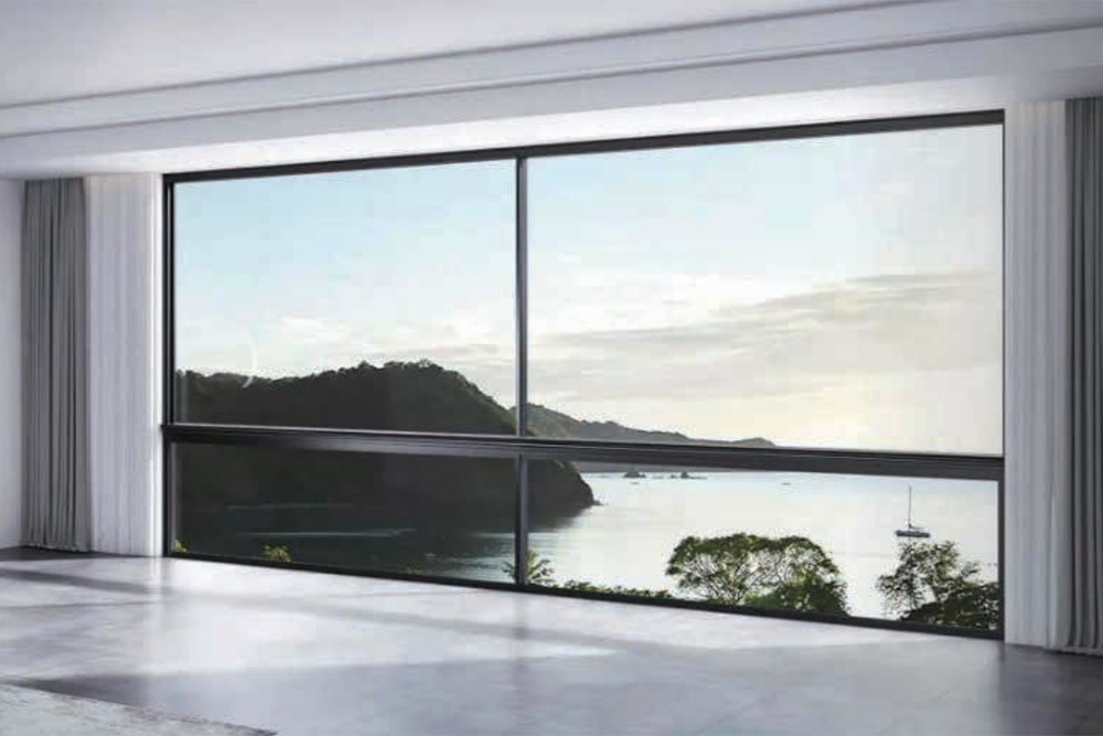 Six track suspended landscape window