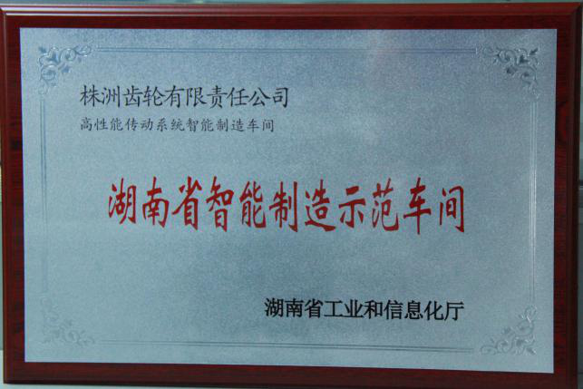 公司榮獲“湖南省智能制造示范車間” 榮譽(yù)稱號(hào)