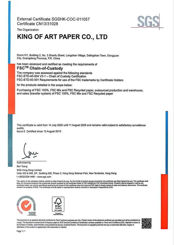 FSC certificate