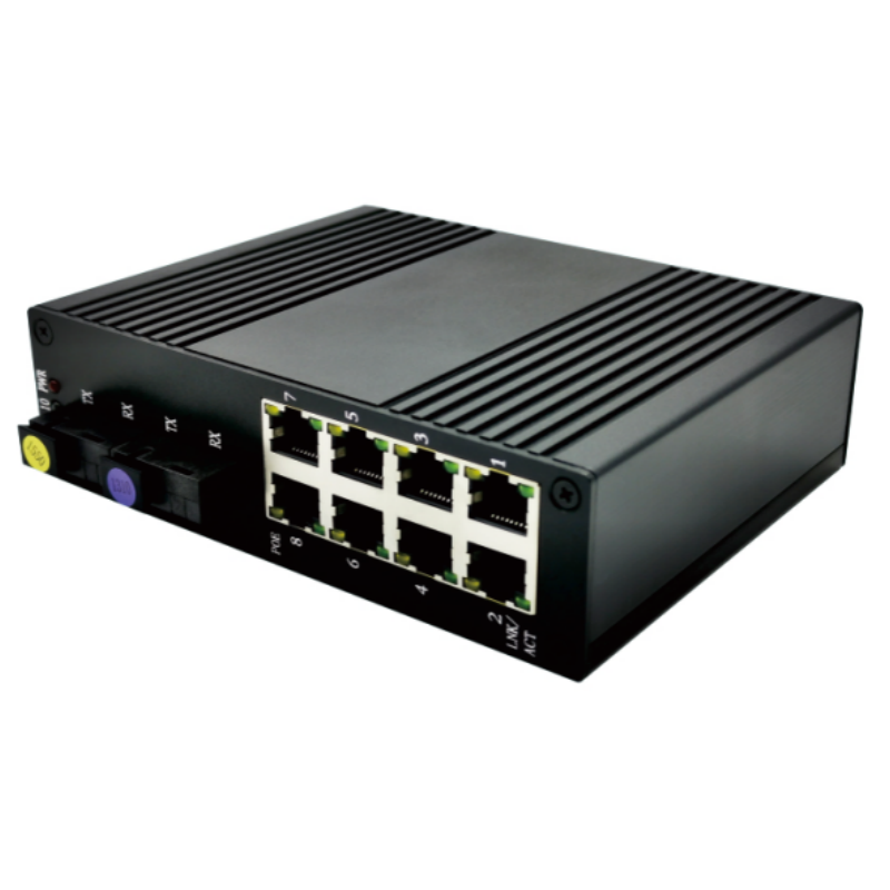 Промышленный конвертер средств SC 8 RJ45 мегабита 2 ранга оптически