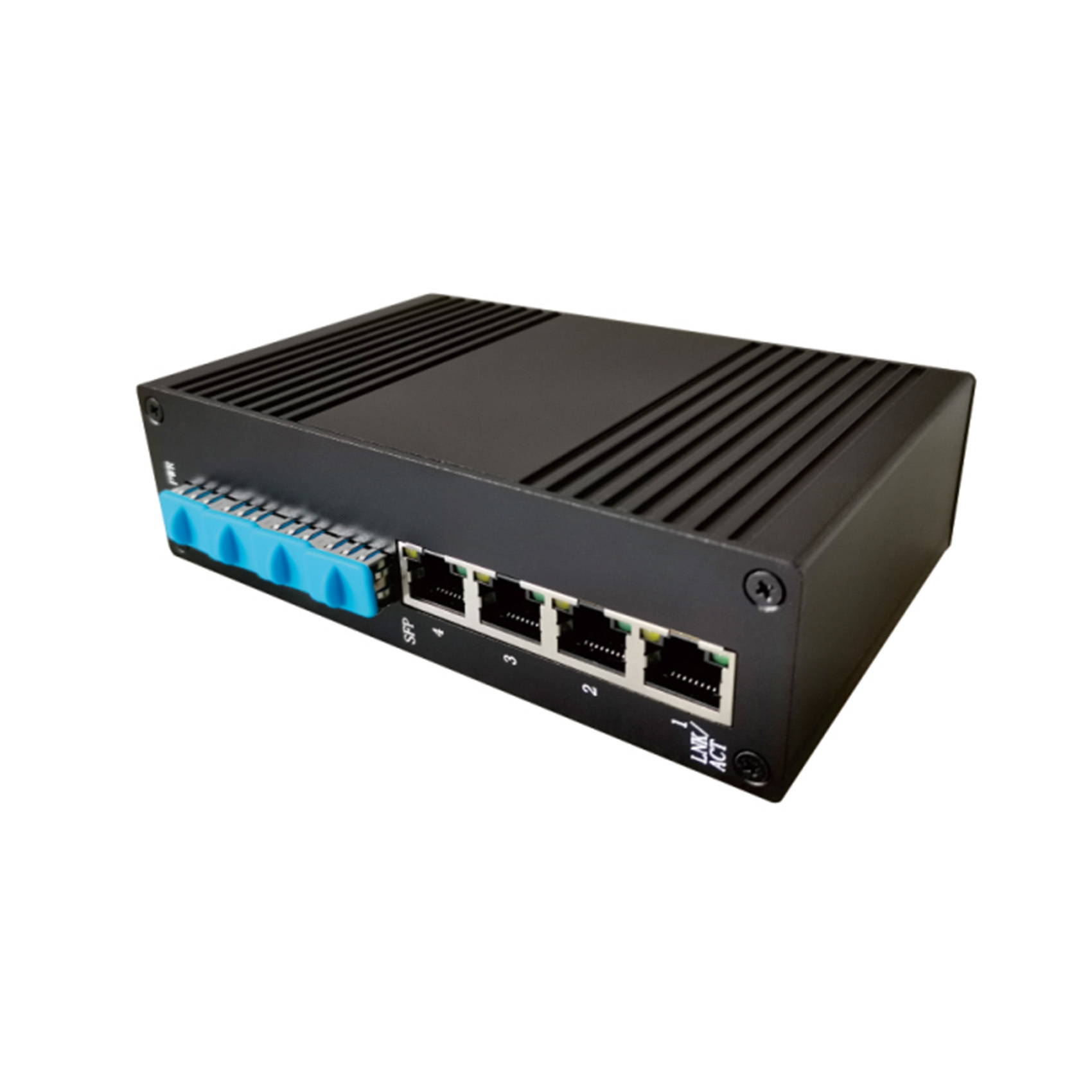 Industrial Grade Megabit 4 SFP 4 RJ45 Optical Media Converter