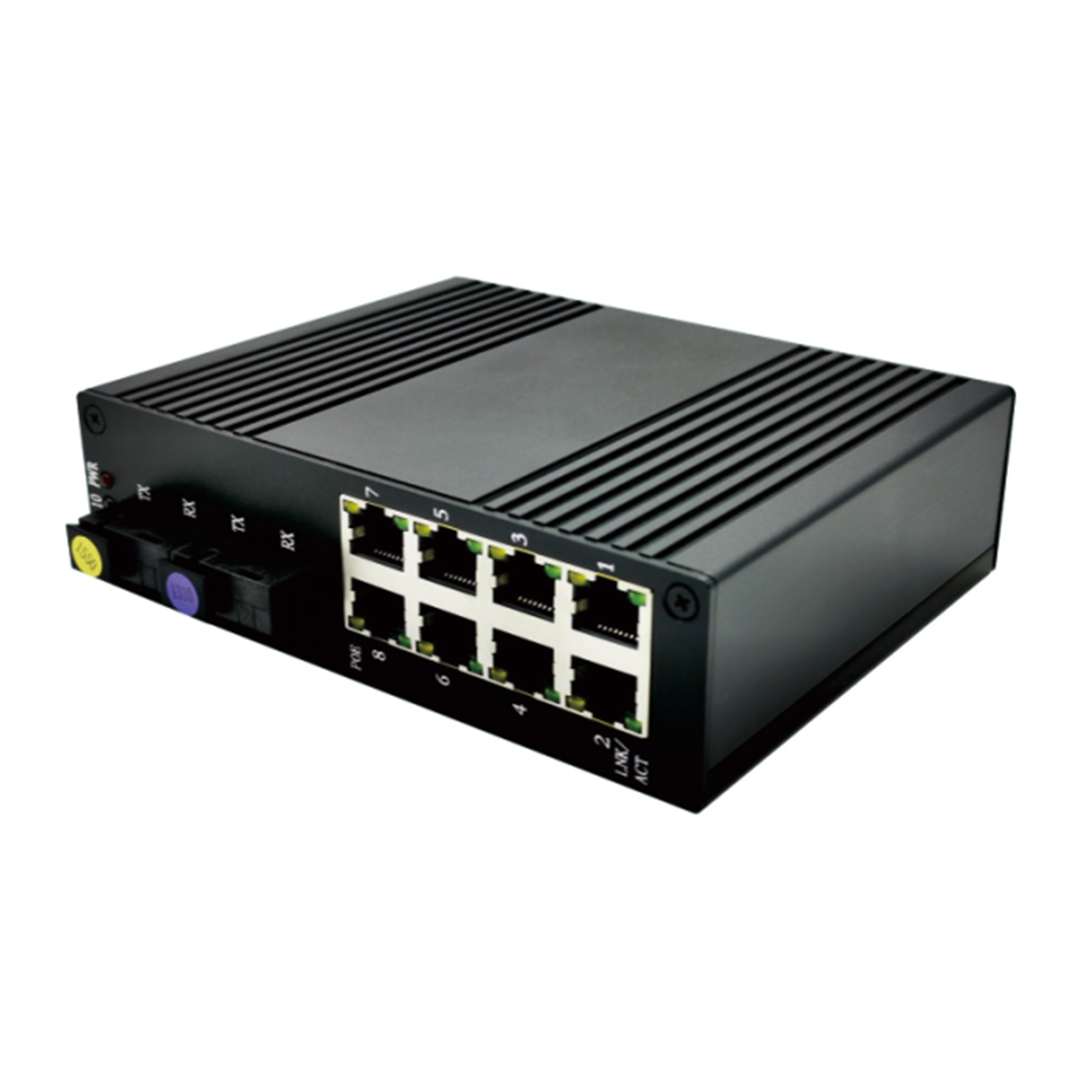 Industrial Grade Gigabit 2 SC 8 RJ45 Switch