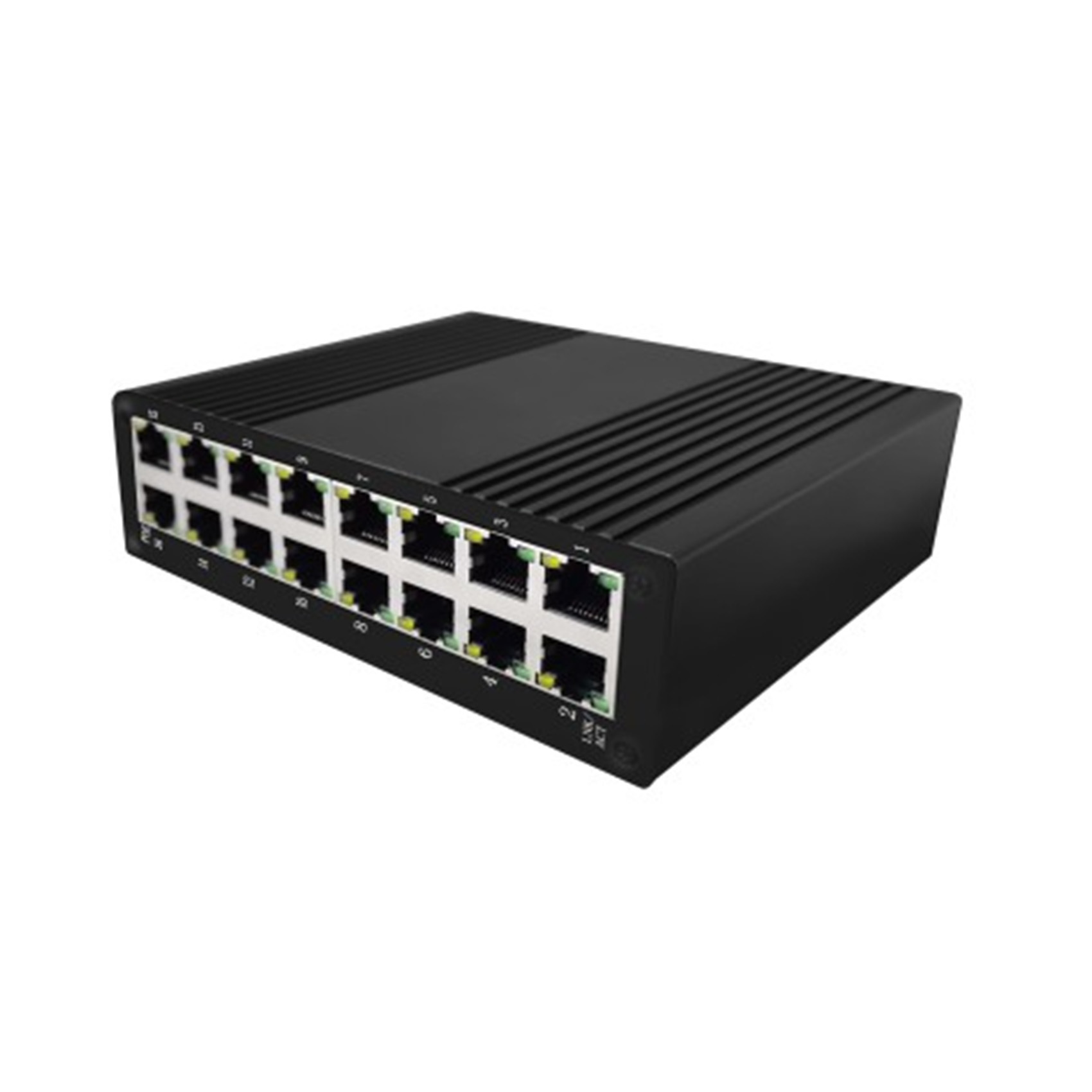 16-port Megabit Industrial DIN-Rail Switch