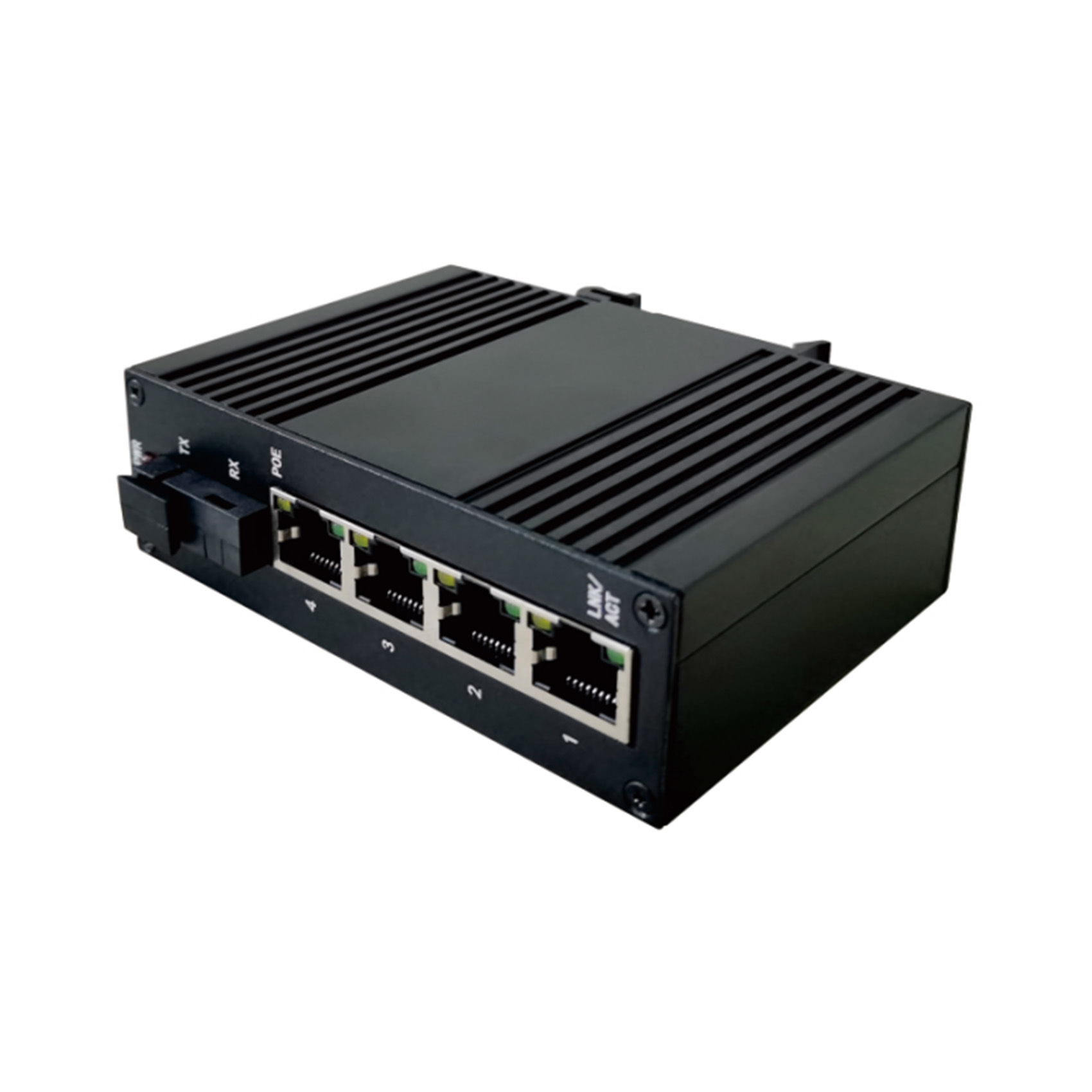 Industrial Grade Megabit 1 SC 4 RJ45 Optical Media Converter