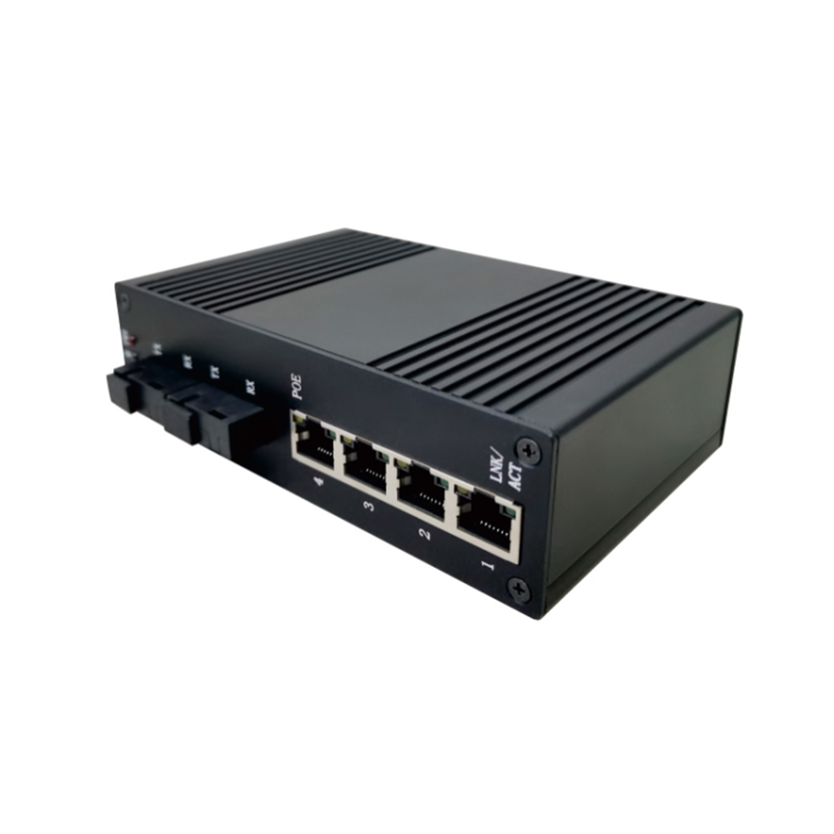 Industrial Grade Megabit 2 SC 4 RJ45 Optical Media Converter