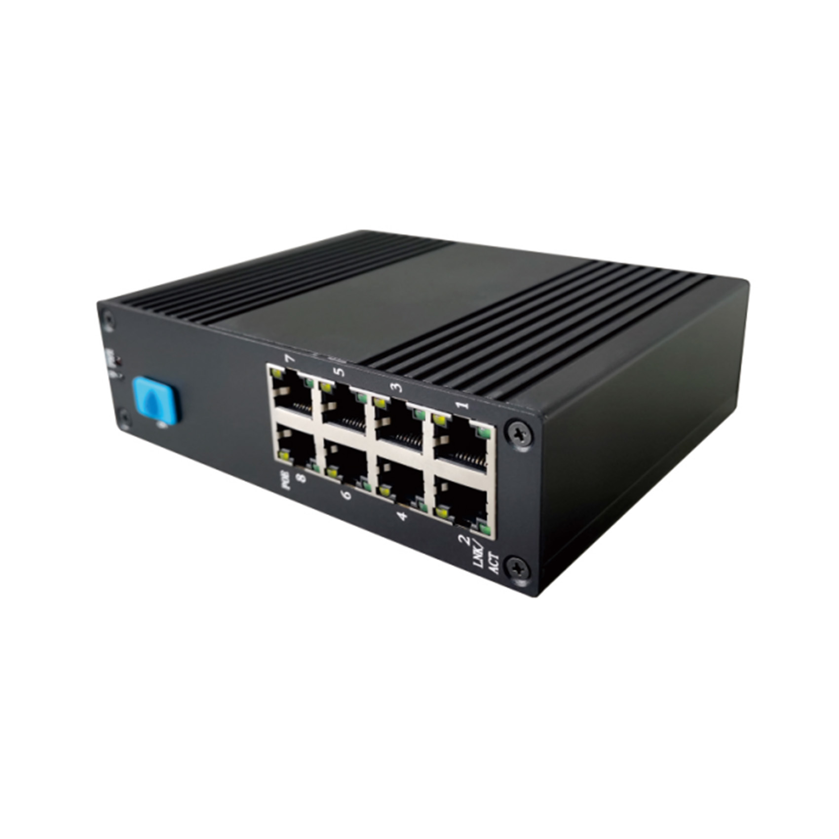 Industrial Grade Megabit 1 SFP 8 RJ45 Optical Media Converter