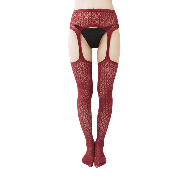 Diamond Grid Jacquard Fishnet Tights