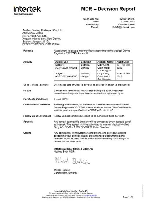 Certification