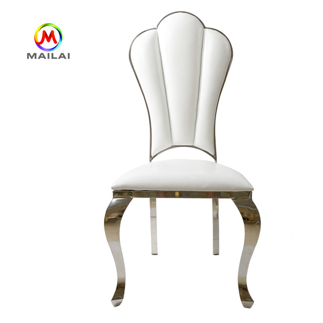 Luxury Design Hotel Wedding Party Furniture Silver Stainless Steel Dining Chair