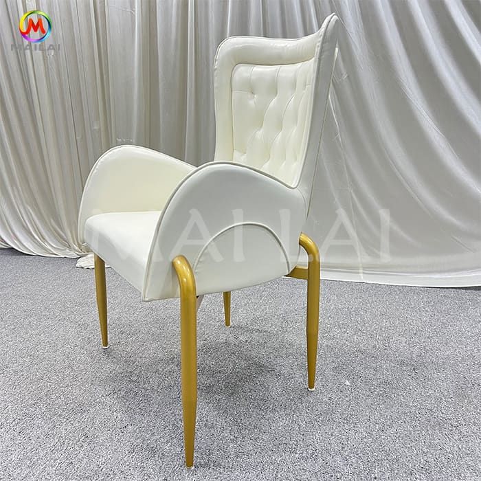 Hot Sale Gold Iron Dining Chairs Modern Luxury Wedding Hotel Banquet Chair for Events