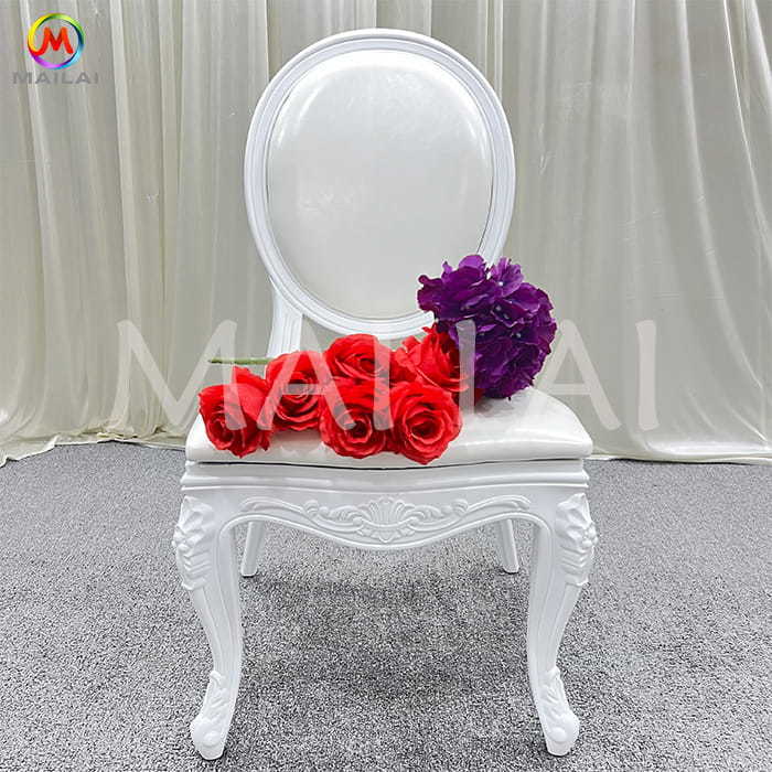 Wholesale Furniture Round Back Stackable Chair White Gold Resin Garden White Plastic Chair for Outdoor
