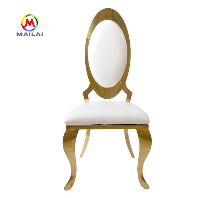 Luxury Elegant Gold Stainless Steel Green Velvet Romania High Back Banquet Chair
