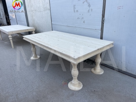 Industrial Antique Design Rustic Wood Farm Table Solid Reclaimed Material with Chinese Modern Style for Hotel Wedding Event