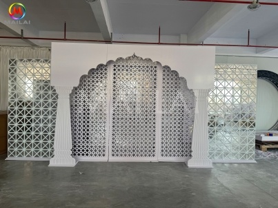 Hot Design Wedding Stage Backdrop Flower Decoration India Style Acrylic Arch Backdrop Stand for Wedding Events