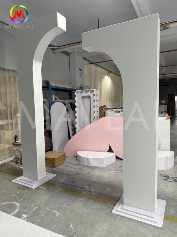 New Design Open Arch Backdrop White Acrylic Arch Wedding Background