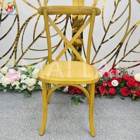Commercial Outdoor Dining Chairs Wood Cross Back for Restaurant Banquet Hotel and Wedding Stacking Feature