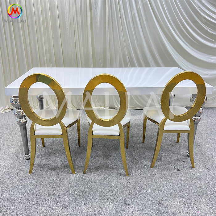 Stainless Steel Frame Wedding Party Table Banquet Party Table Rectangular Silver Table for Wedding