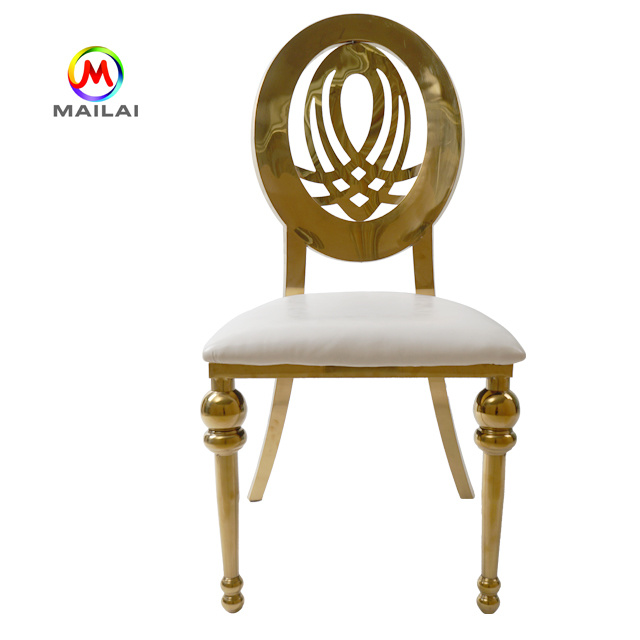 New Hollow Out Flower Pattern Back Unique House Comfortable Banquet Hall Furniture Event Wedding Dining Chair