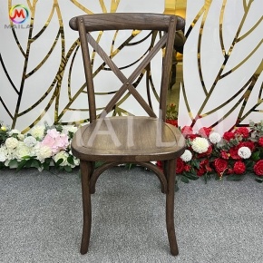 Stackable Wood Wedding Dining Cross Back Chair