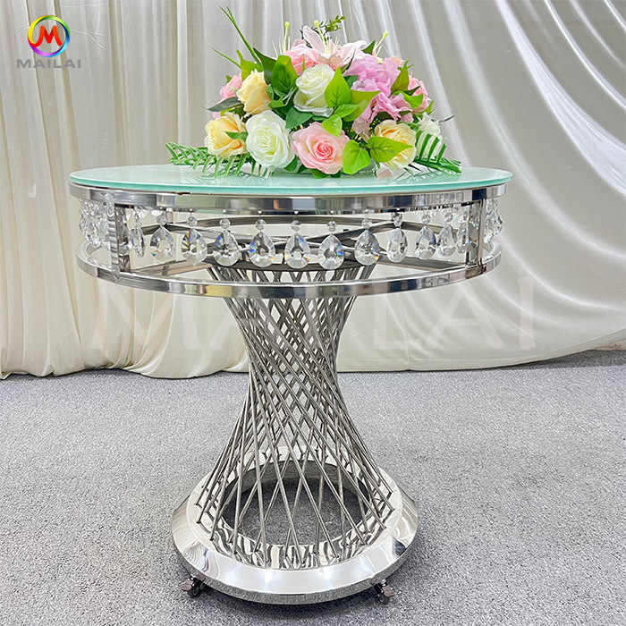 New Style Gold Stainless Steel Decorate Cake Table Round Diamond-shaped Base Cake Stand